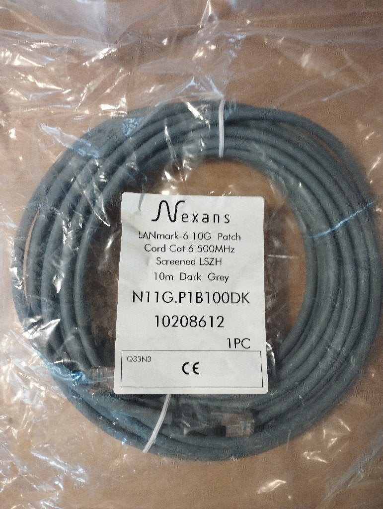 3x Nexans LANmark-6 10G Patchkabel - Cat 6 - 10m, Computers en Software, Ophalen of Verzenden, Nieuw