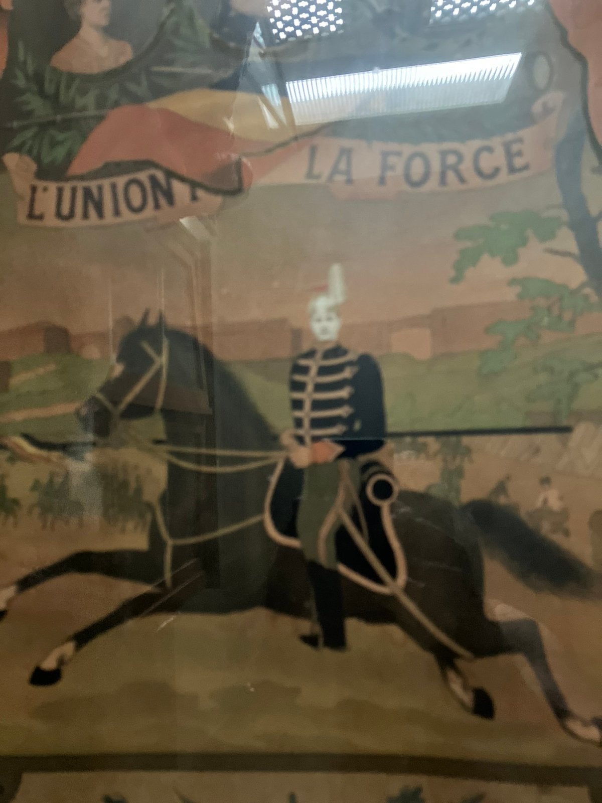 Lithographie « Régiment des Lanciers » WW1, Collections, Enlèvement