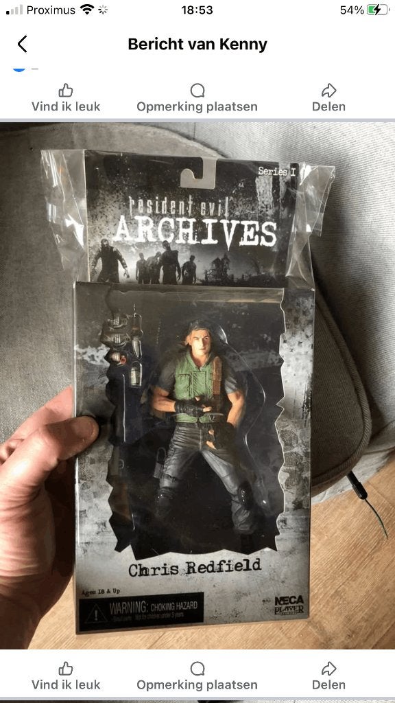 Resident evil neca action figure Chris Redfield, Collections, Enlèvement ou Envoi, Neuf