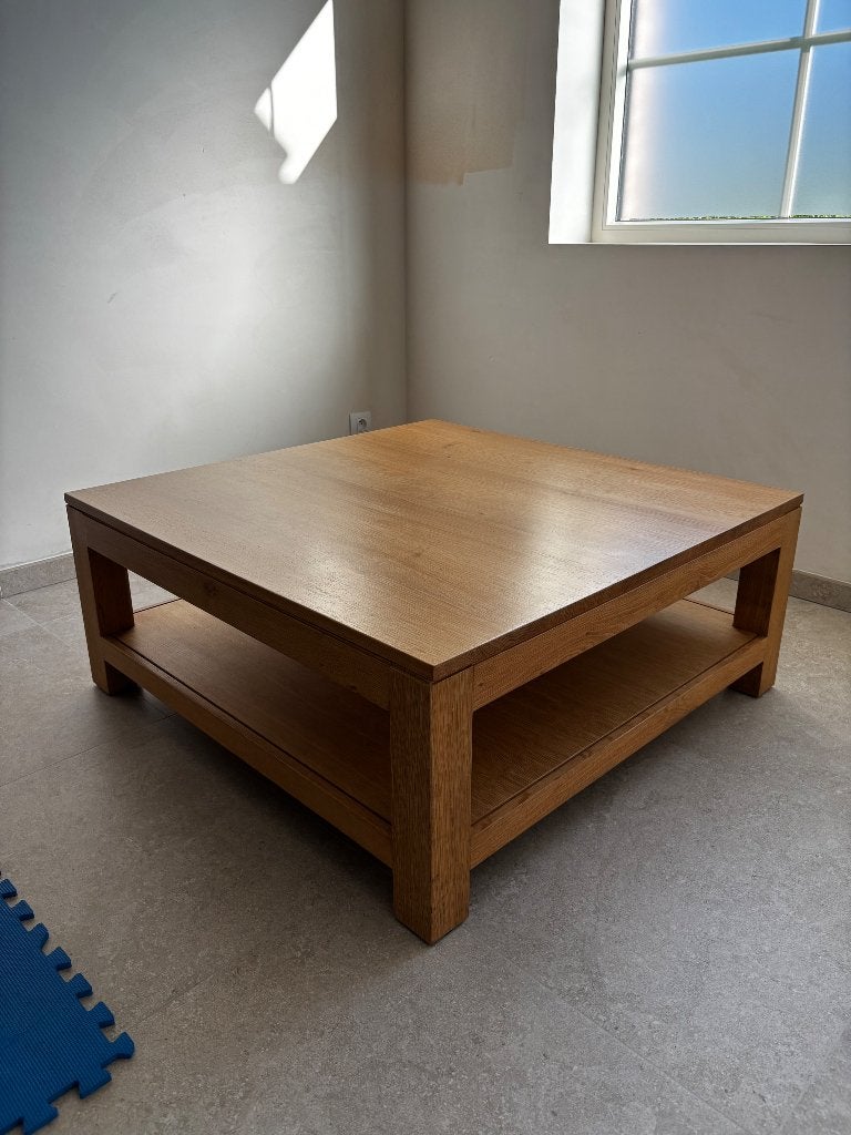 Eikenhout salontafel, Maison & Meubles, Tables | Tables de salon, Comme neuf, 50 – 75, 50 à 100 cm, 50 à 100 cm, Carré, Chêne