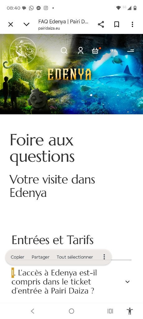 Place pour edenya Pairi daiza, Trois personnes ou plus