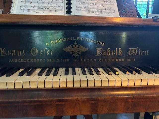 kleine vleugel piano, Musique & Instruments, Pianos, Enlèvement, Utilisé, Brun, À queue