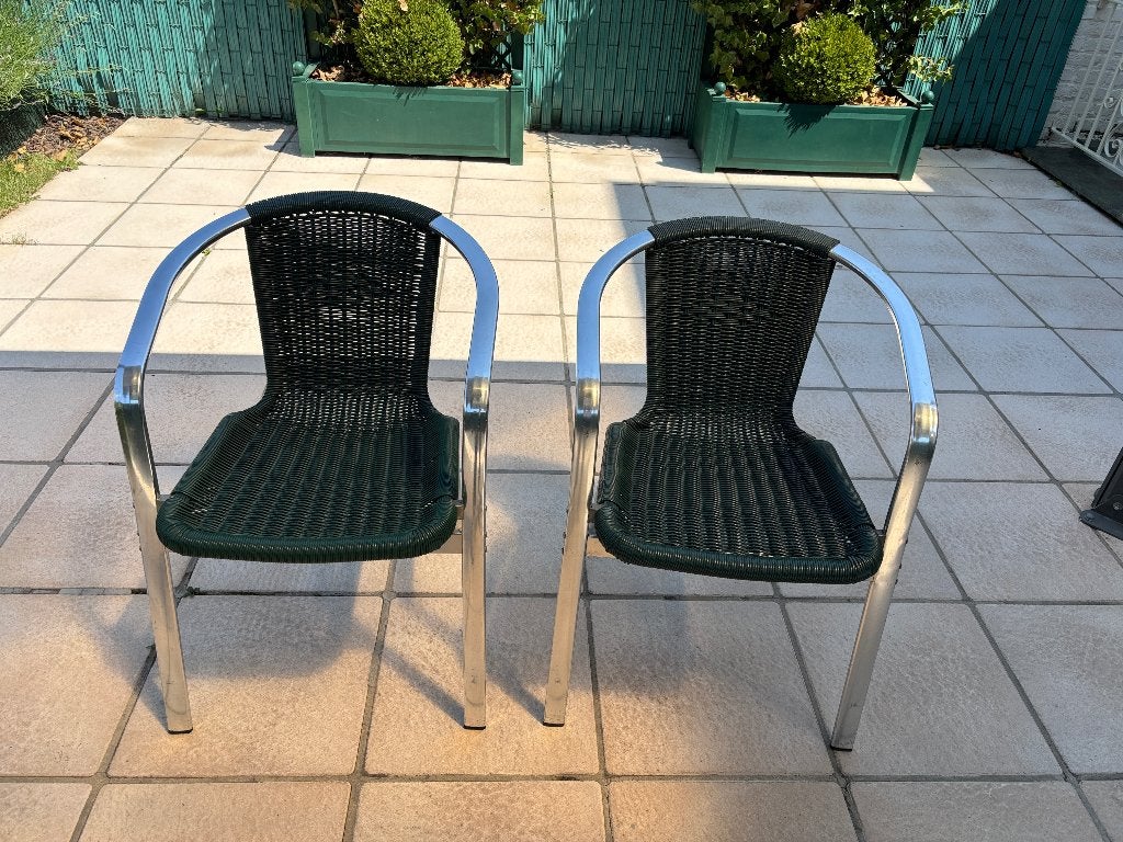 Groene tuinstoelen stapelbaar, Jardin & Terrasse, Chaises de jardin, Enlèvement, Utilisé, Synthétique, Empilable