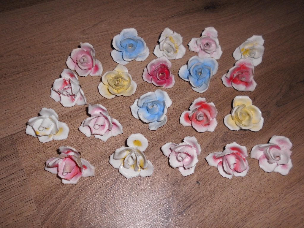 lot 20 fleurs roses a visser pour ancien lustre murano ..., Antiquités & Art, Enlèvement ou Envoi