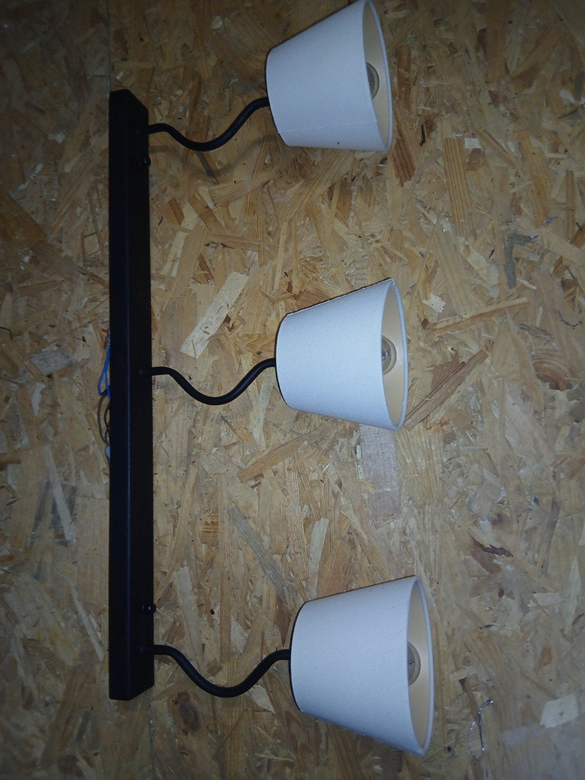 Zwarte / donkerbruine metalen plafondlamp met 3 lampjes, Ophalen, Metaal
