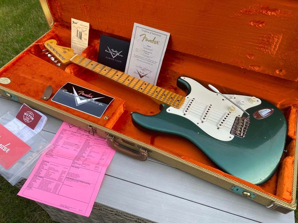 2017 CS 55’ RI stratocaster - Sherwood green, Muziek en Instrumenten, Snaarinstrumenten | Gitaren | Elektrisch, Ophalen, Zo goed als nieuw