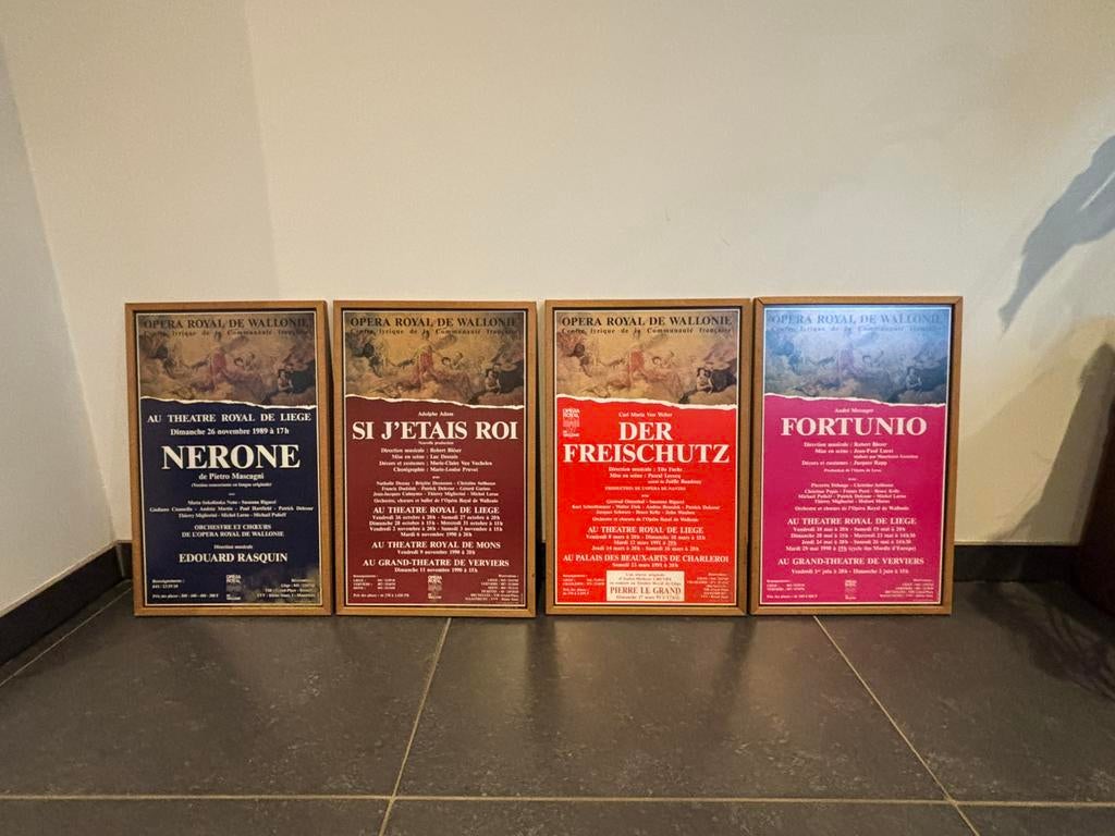 4 mooie oude affiches opera, Verzamelen, Merken en Reclamevoorwerpen, Gebruikt, Overige typen, Ophalen of Verzenden