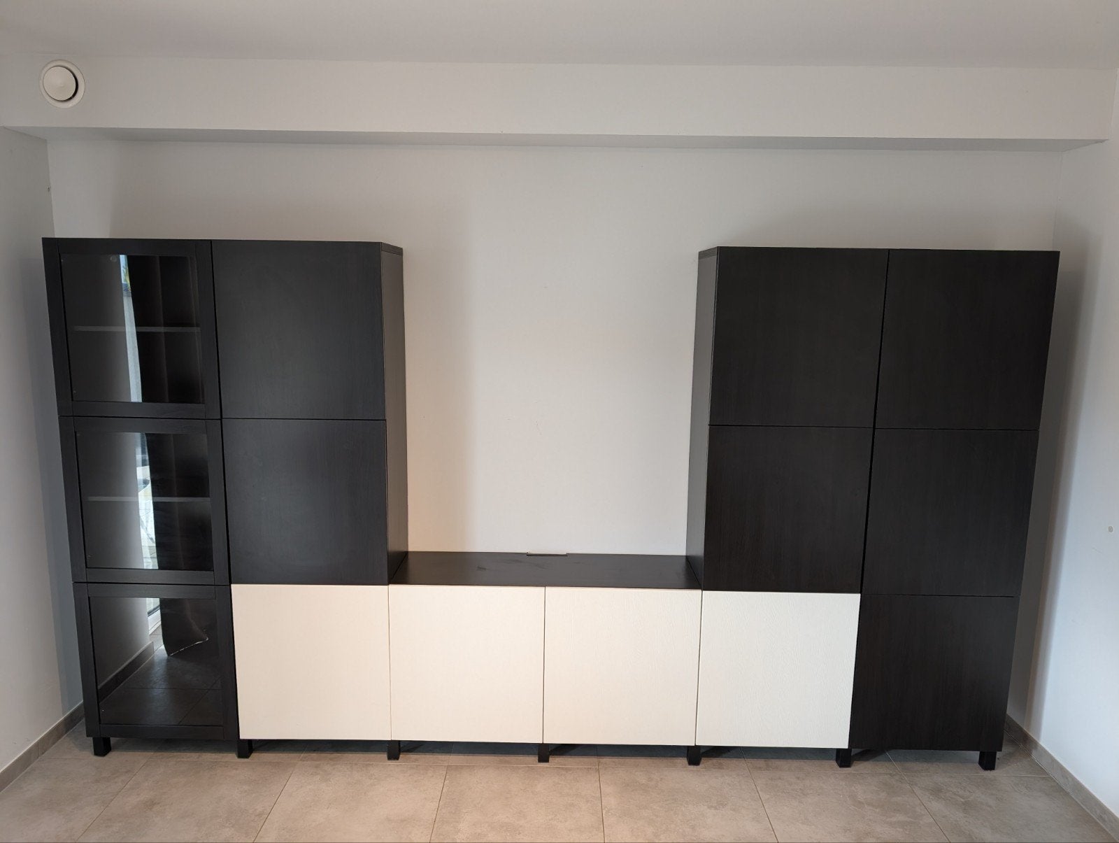 Meubles TV et rangement salon Ikea brun noir (3x120) 360cm, Brun noir, moderne, contemporain, 200 cm ou plus, Comme neuf, Enlèvement