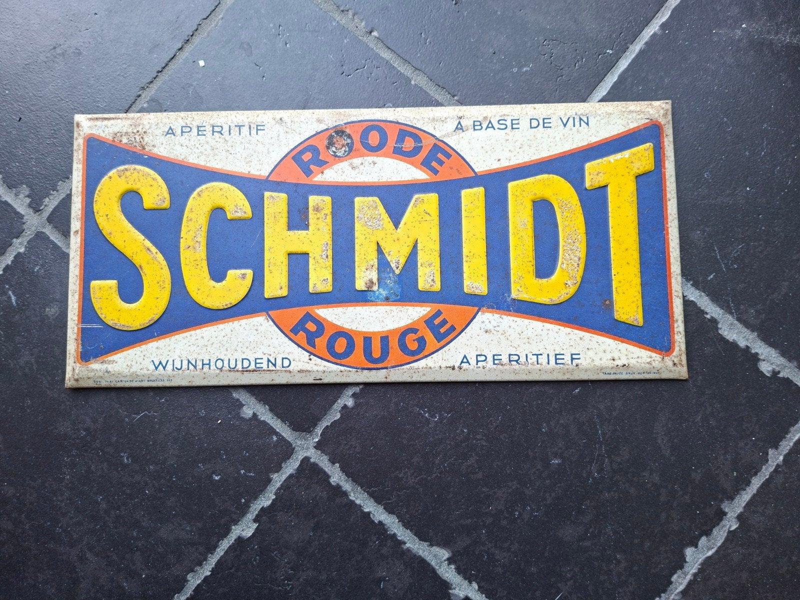 plaque en tole blanc Schmidt, Enlèvement ou Envoi, Panneau publicitaire