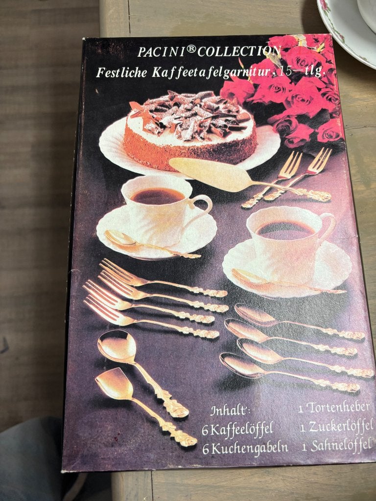 15-delig verguld koffiebestek Pacini Collection – vintage, Antiek en Kunst, Ophalen