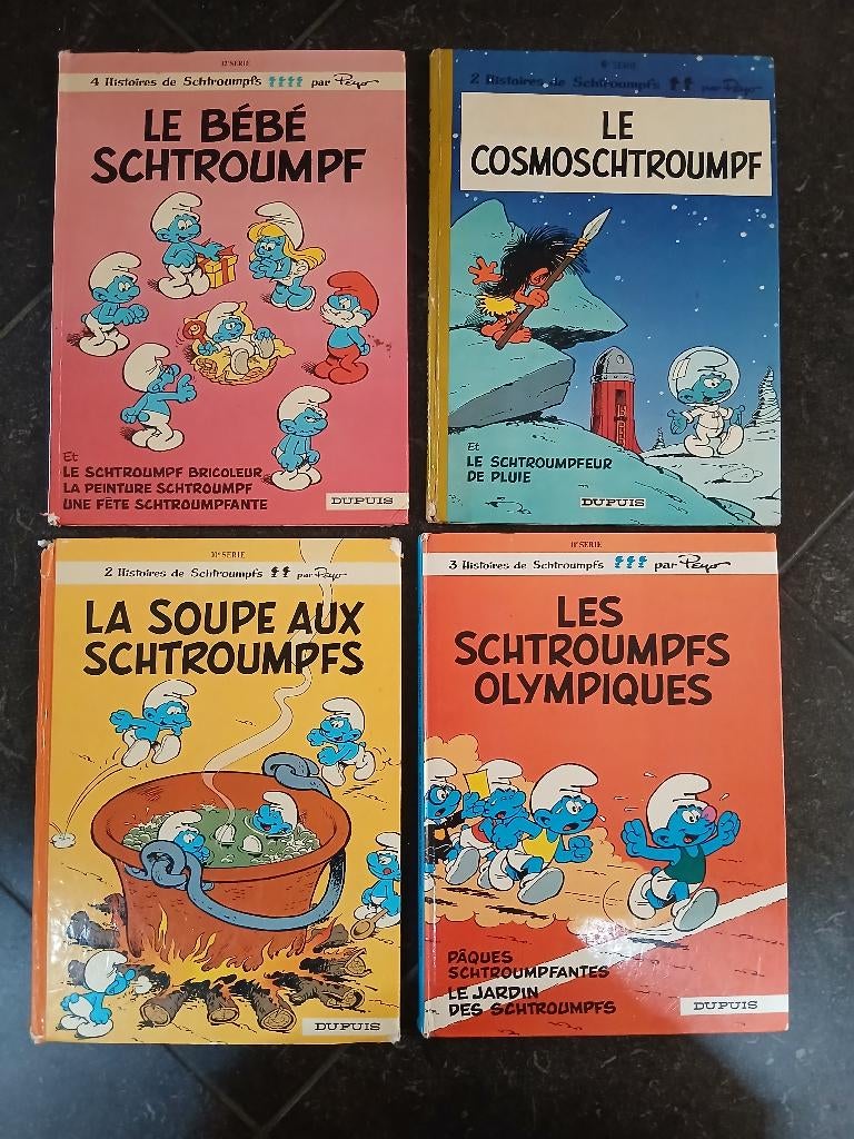 "Les schtroumpfs" de Peyo  Lot de 4 BD, Collections, Schtroumpfs, Utilisé, Bande dessinée, Différents Schtroumpfs, Enlèvement ou Envoi