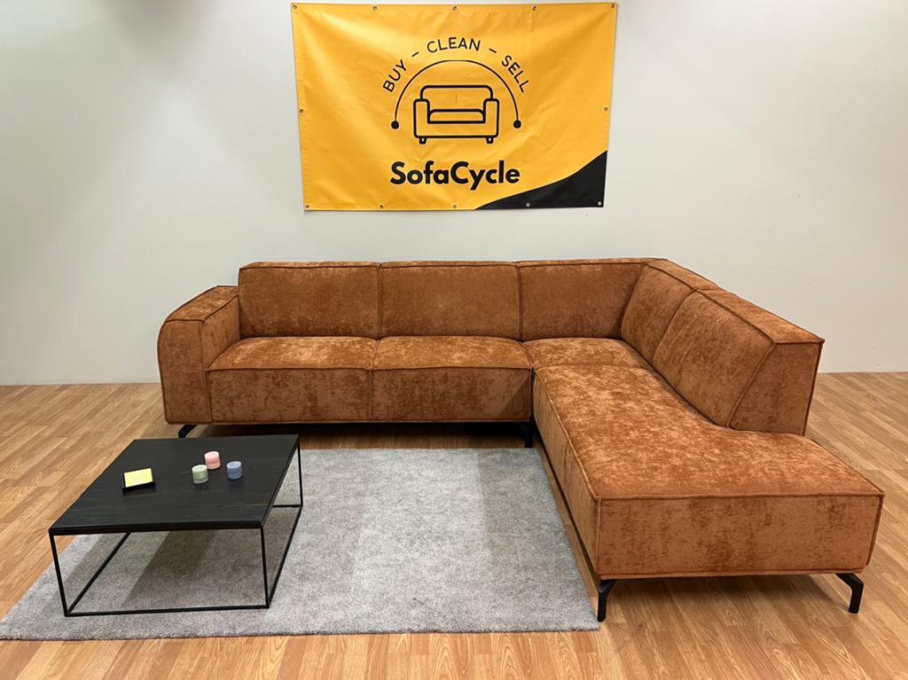 OVERSTOCK Calvaro hoekzetel – roestbruin, warm en stijlvol, Nieuw, Ophalen of Verzenden, SofaCycle, Info@sofacycle.be