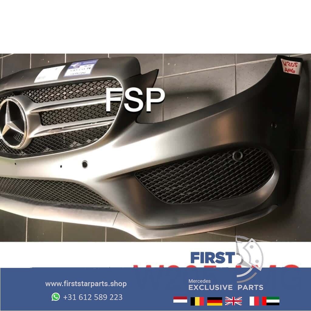 W205 AMG Voorbumper compleet Mercedes C Klasse 2018 grijs or, Gebruikt, -, Voor, Ophalen of Verzenden