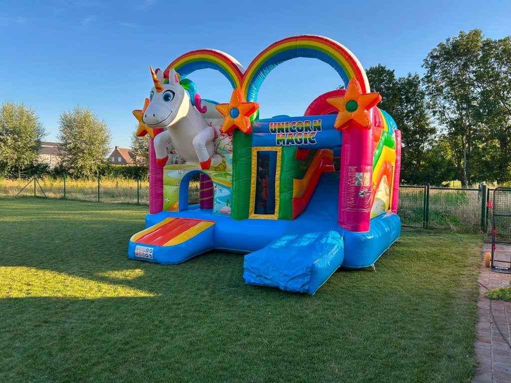 Springkasteel multiplay Unicorn te huur, Ophalen