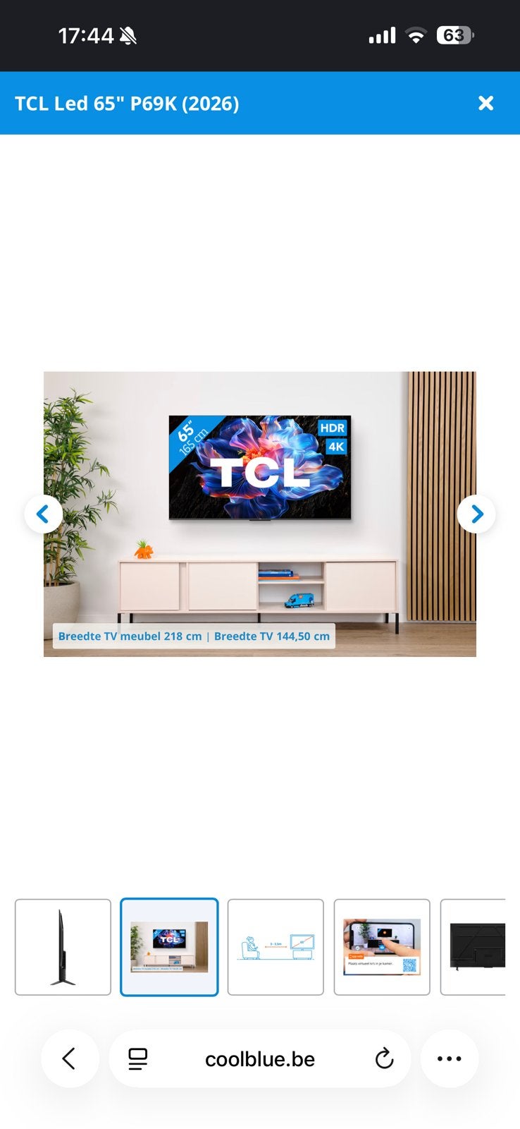 Tcl smart tv 4k 2026, Huis en Inrichting, Ophalen, Zo goed als nieuw