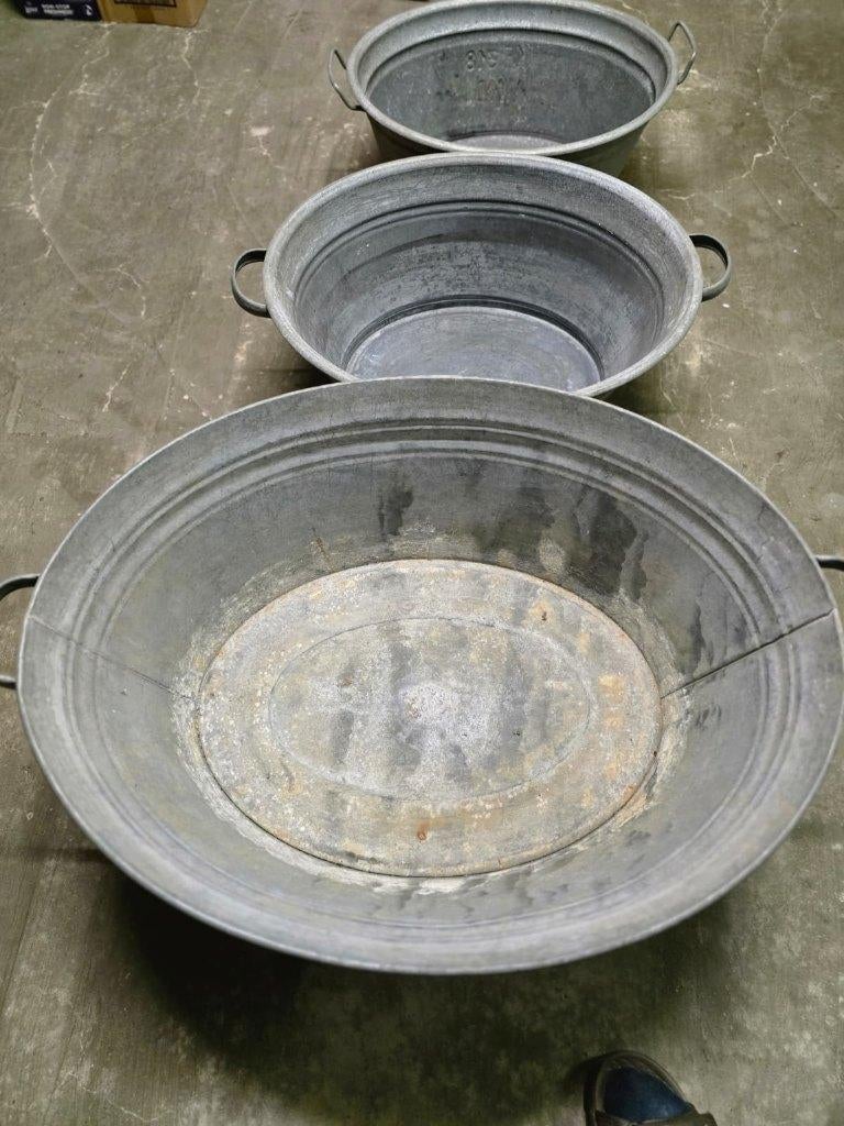 3 waterdichte zinken teilen, Antiek en Kunst, Curiosa en Brocante, Ophalen