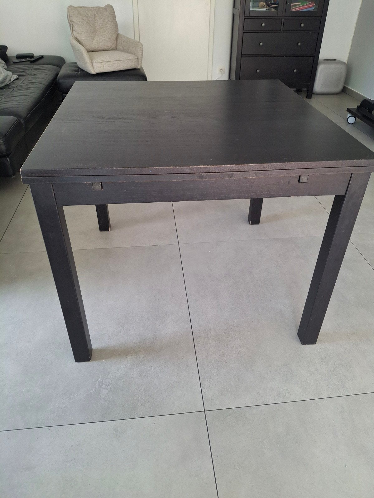 Table Ikea Bjursta 90  90 extensible 180 x 90 + 2 chaises I, Maison & Meubles, Enlèvement