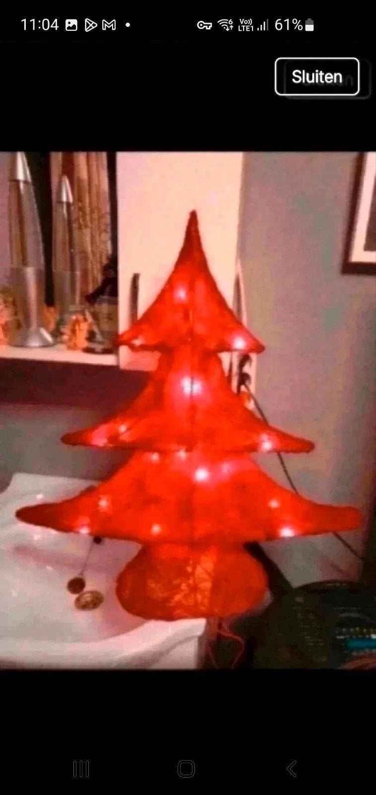 mooi grote kerstboom met verlichting 50 cm, Diversen, Ophalen of Verzenden, Zo goed als nieuw