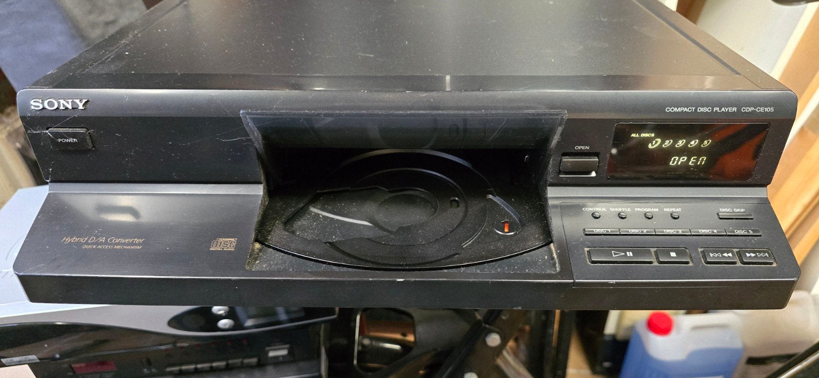 sony CDP-CE105 5 DISC CD-PLAYER, Audio, Tv en Foto, Cd-spelers, Ophalen, Gebruikt, Sony, Wisselaar