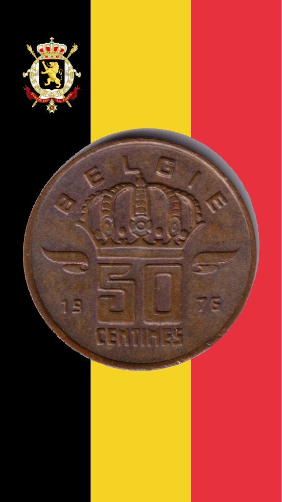 VARIANTE : 50 cents 1976 VL (G fermé) - Boudewijn I, Envoi, Monnaie en vrac