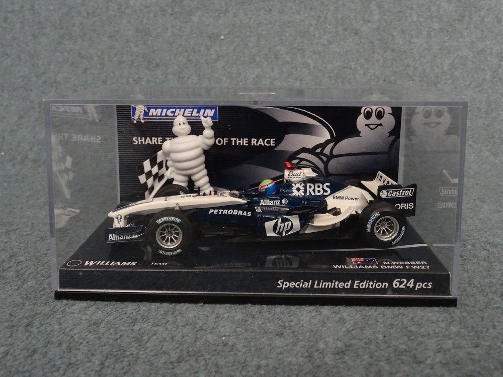 F1 BMW Williams FW27 M. Webber zeldzame MICHELIN uitgave OVP, Ophalen of Verzenden, Gebruikt, Auto, MiniChamps