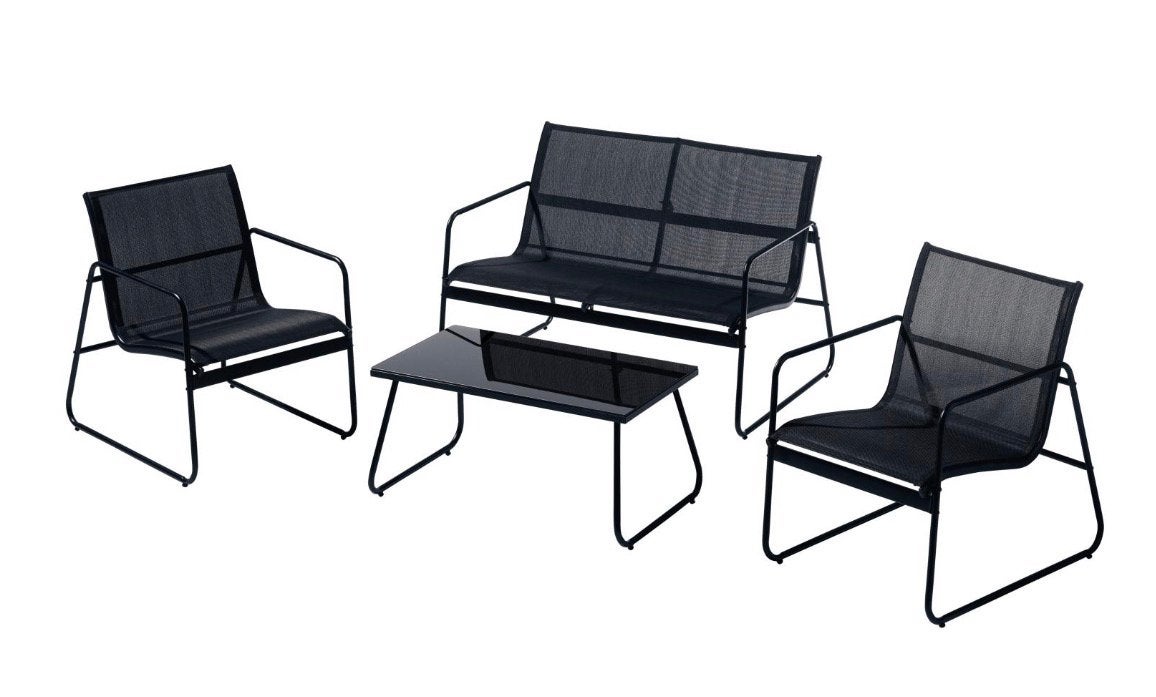 Tuinset, Tuin en Terras, Tuinsets en Loungesets, Gebruikt, Tuinset, 4 zitplaatsen, Bank, Ophalen