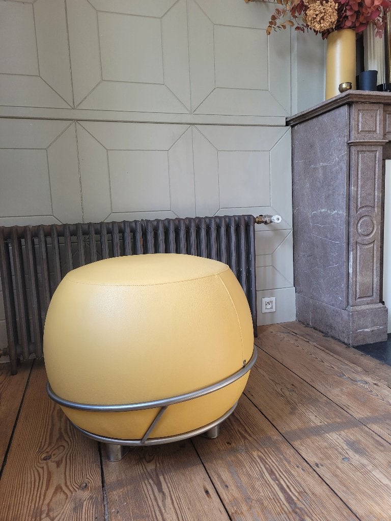 Pouf design italien FI.MA, Enlèvement, Utilisé, 50 à 75 cm, Cuir