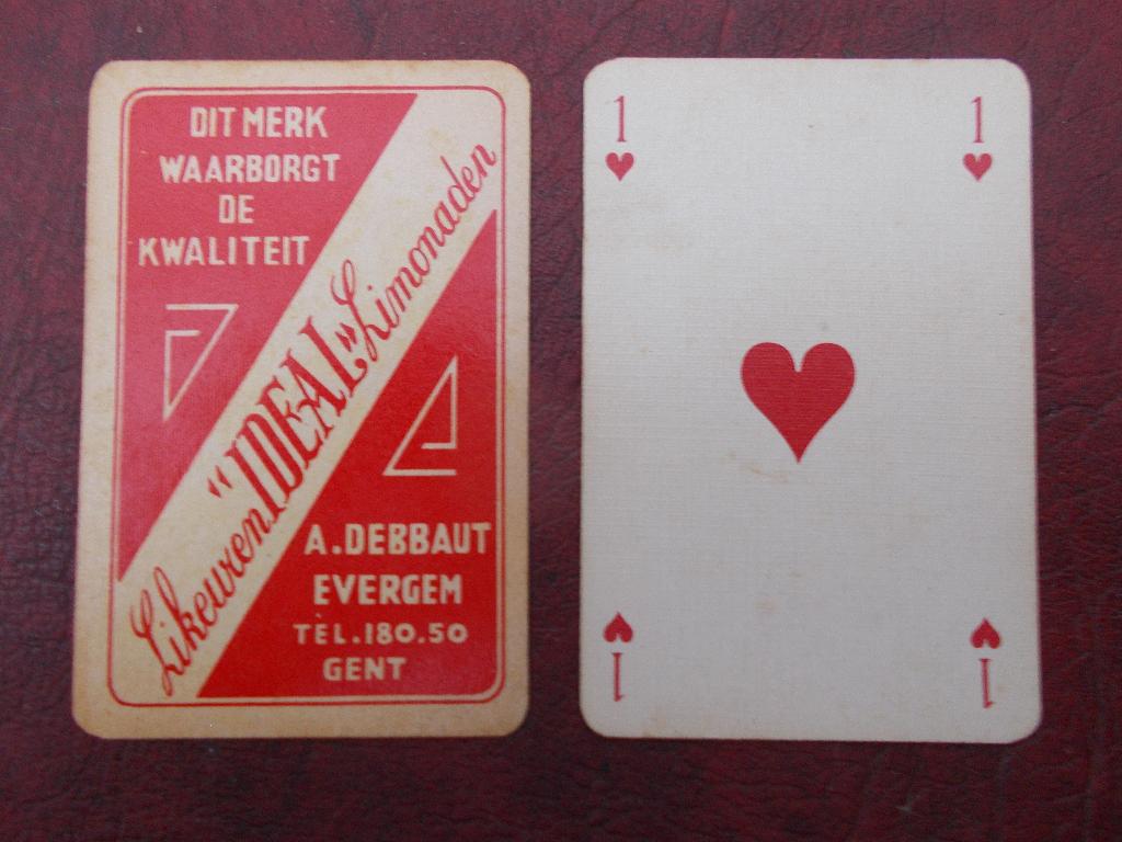 Oude speelkaart IDEAL likeuren en Limonaden., Ophalen of Verzenden, Gebruikt, Speelkaart(en)