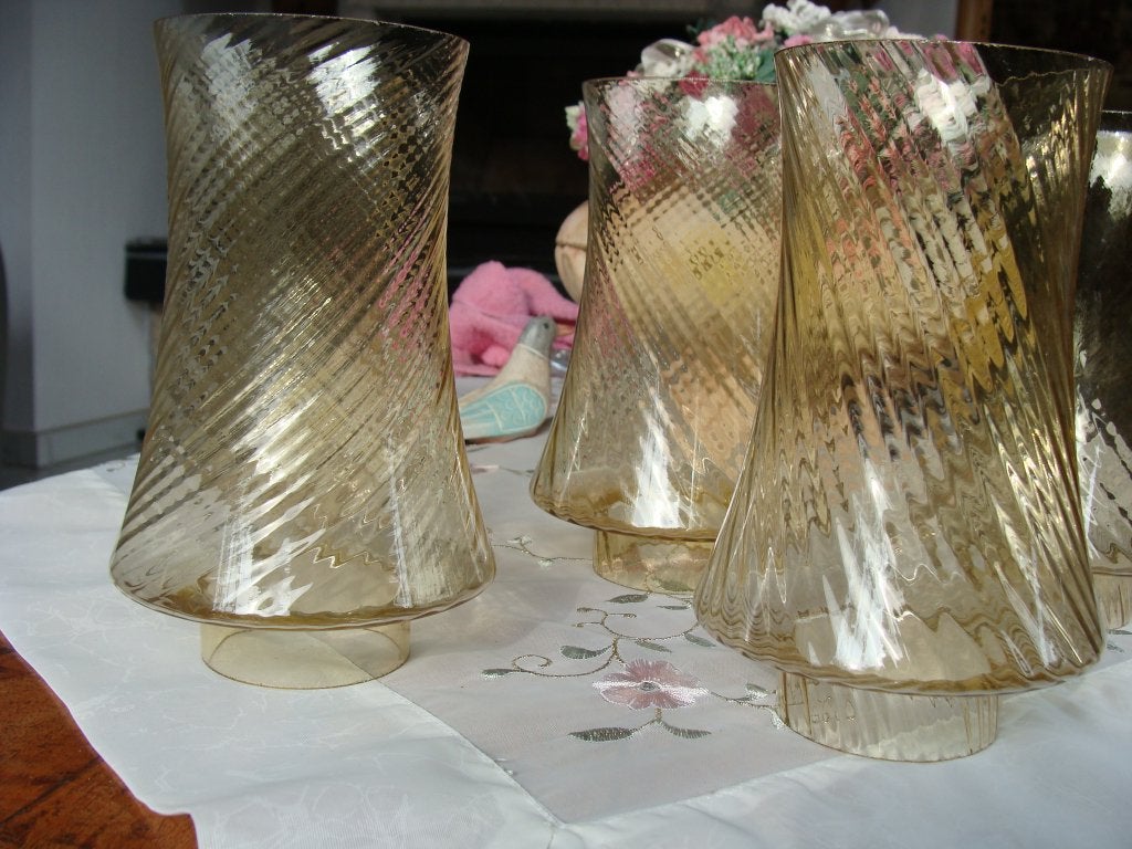 Lot 5 anciens globes en verre soufflé, années 60, Enlèvement