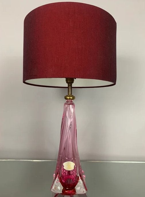 Val St Lambert roze tafellamp uit de jaren 50, Enlèvement ou Envoi