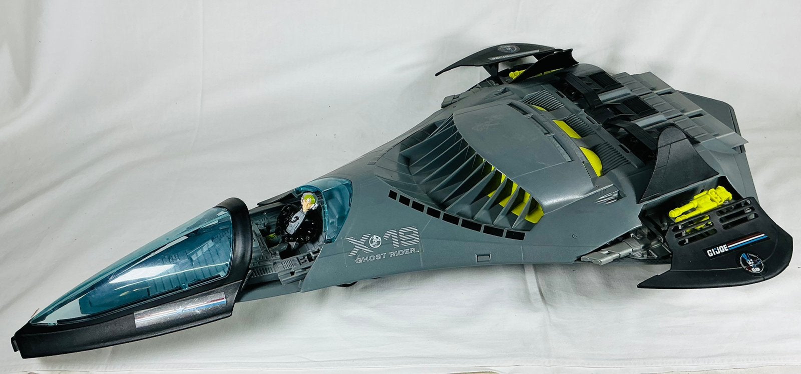 Chasseur furtif GI JOE Phantom X19 Pawtucket 1988 Hasbro, Collections, Enlèvement ou Envoi, Consumentenservice@hasbro.co.uk, T’hofvest 6d, 1702 Groot Bijgaarden