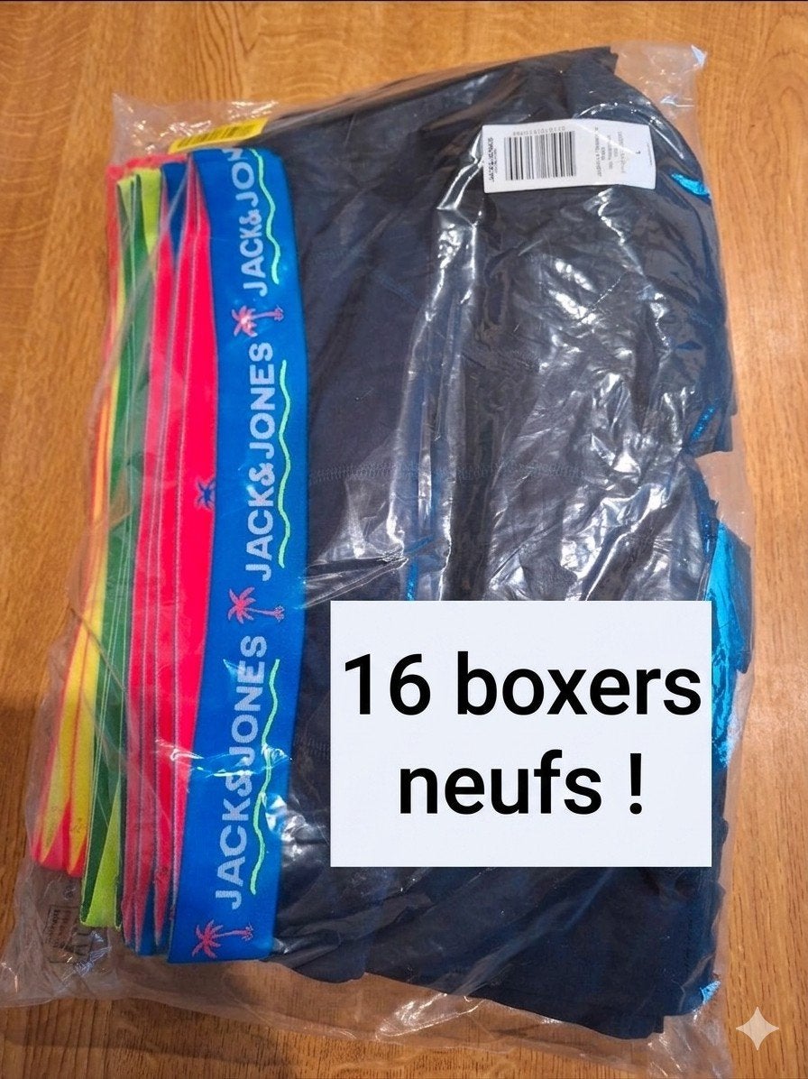 mega lot 16 boxers jack and jones neufs taille l multicolore, Enlèvement ou Envoi, Bleu, Jack&Jones, Boxer