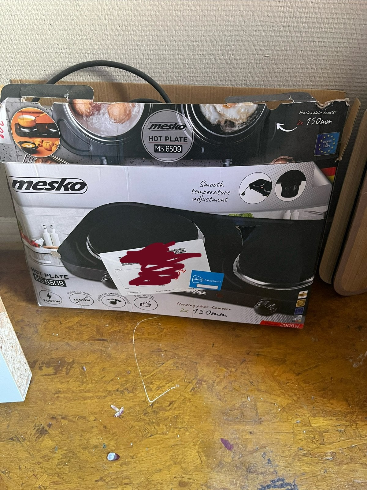 Dubbele kookplaat Mesko zwart, Ophalen, Nieuw, Elektrisch