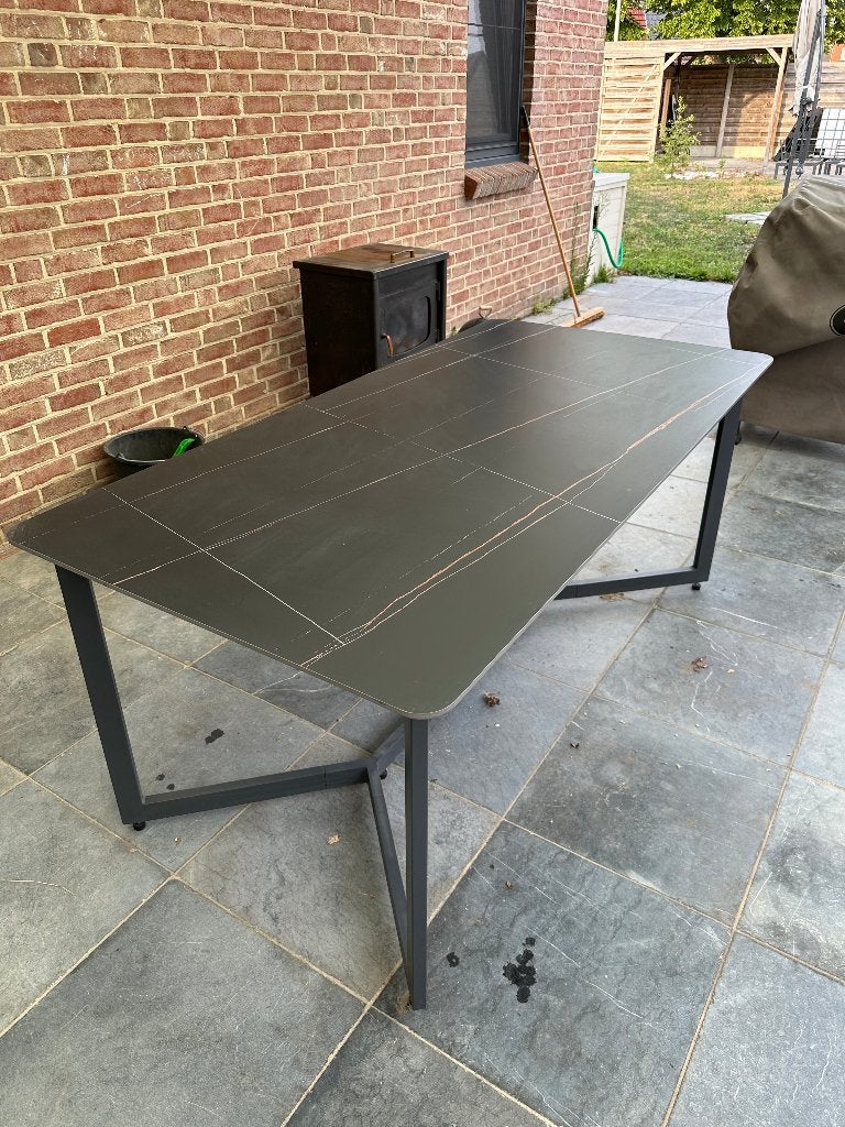 buitentafel / terrastafel, Ophalen, Zo goed als nieuw, Rechthoekig, Aluminium