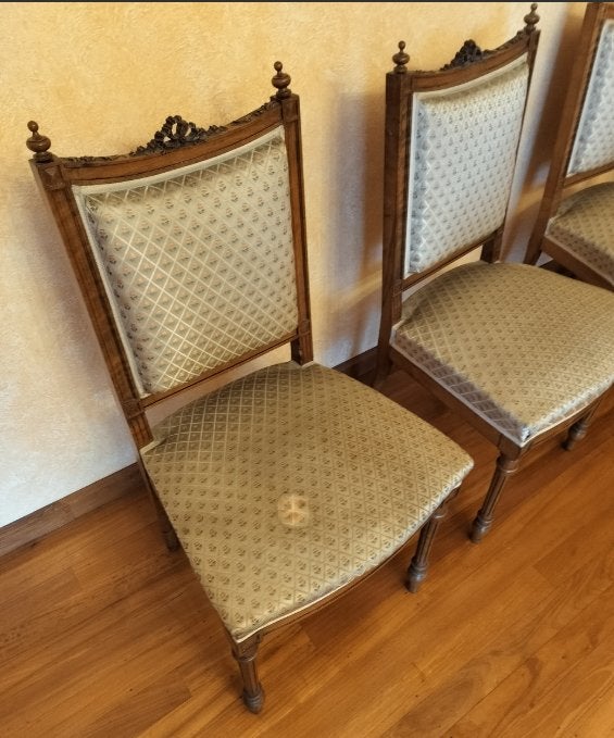 Woonkamer in Louis XVI-stijl - een bank en 4 stoelen, Antiek en Kunst, Ophalen