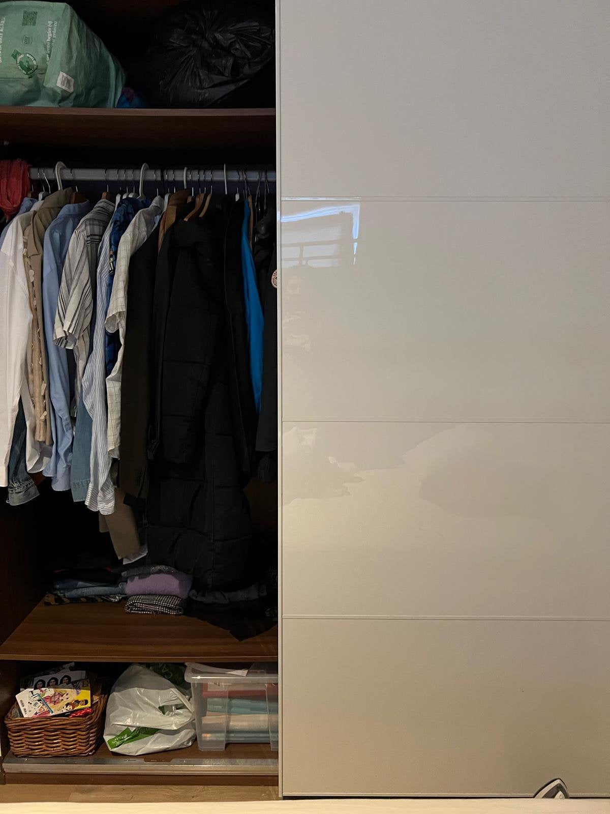 Armoire garde robe avec porte coulissante, Maison & Meubles, 150 à 200 cm, Enlèvement, Utilisé, 200 cm ou plus