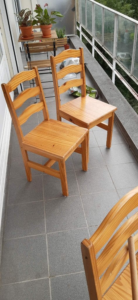 Lot de 5 chaises, Maison & Meubles, Brun, Enlèvement, Bois, Cinq, Six Chaises ou plus