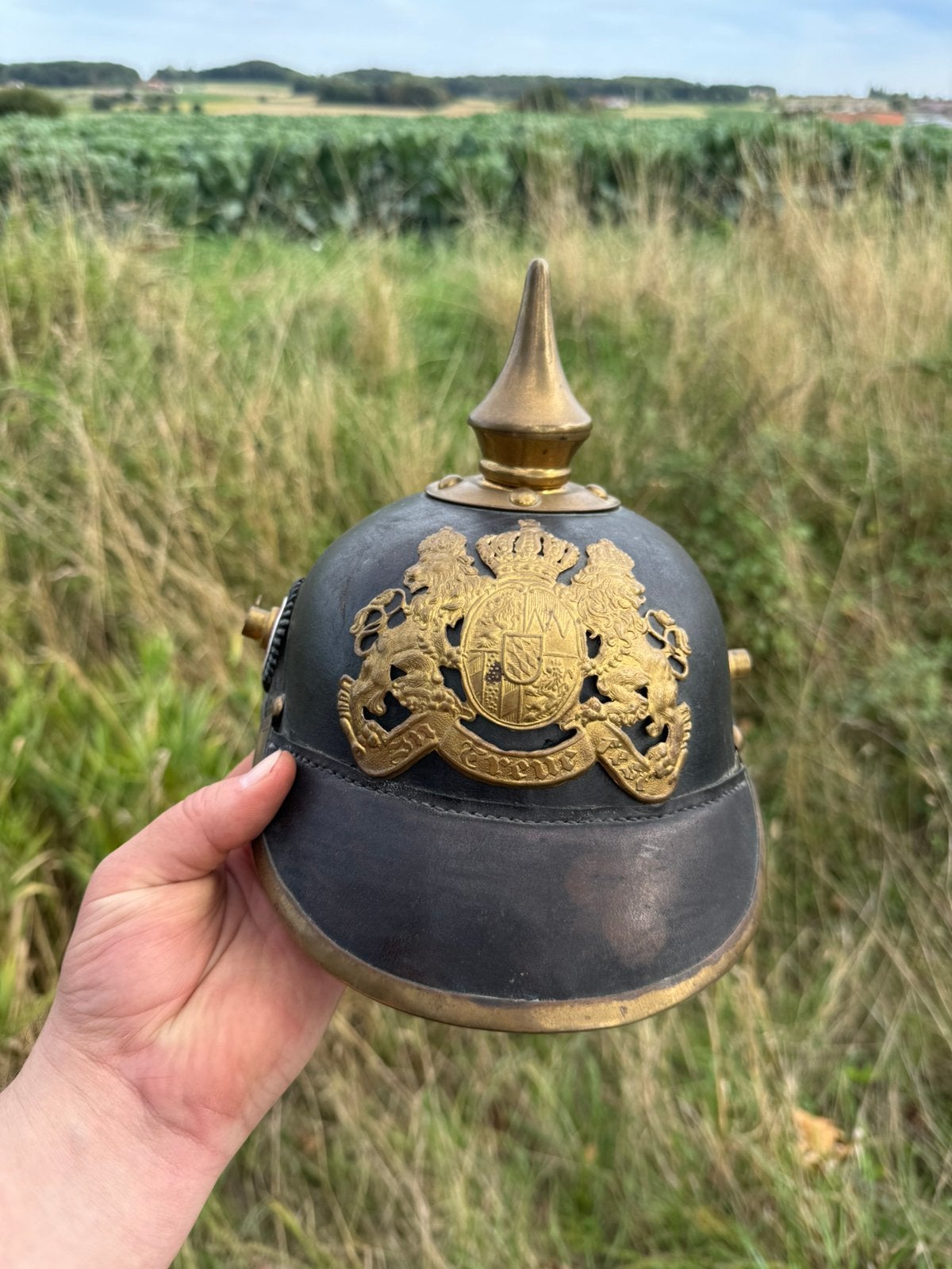 WW1 casque a pointe bavarois, Collections, Enlèvement ou Envoi