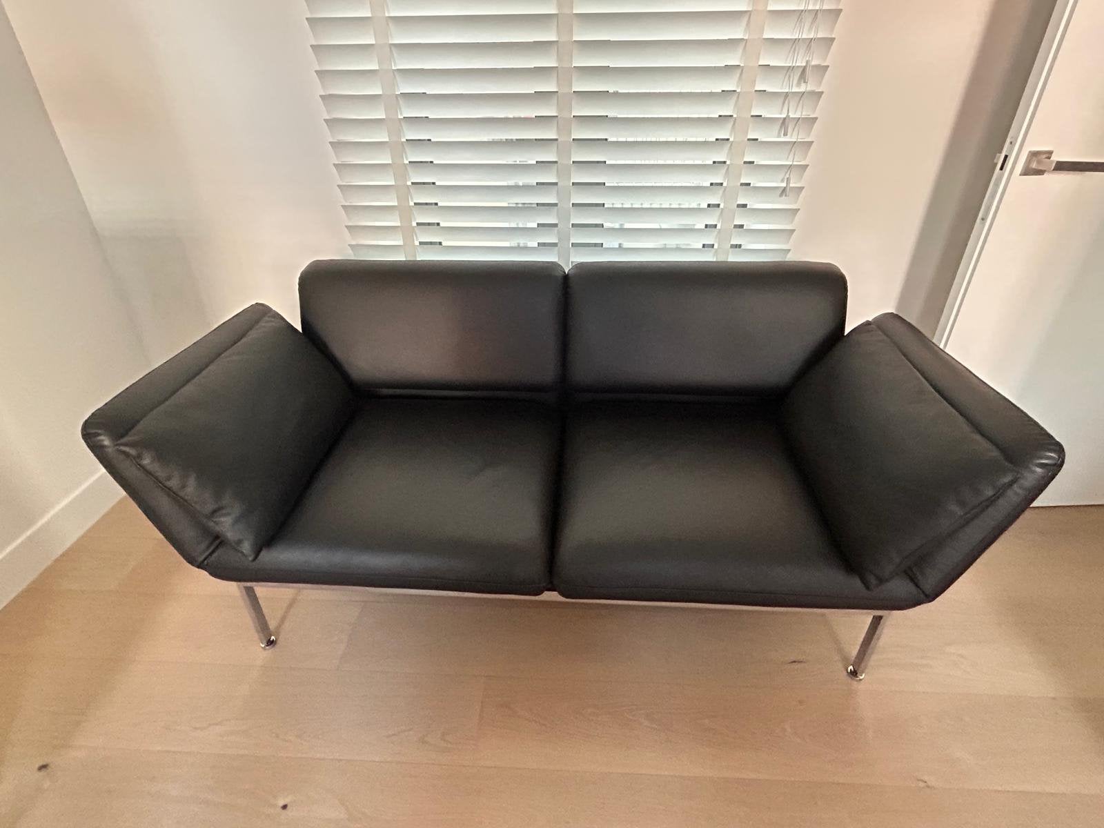 Sofa Bank in zwart leder, Enlèvement, Comme neuf