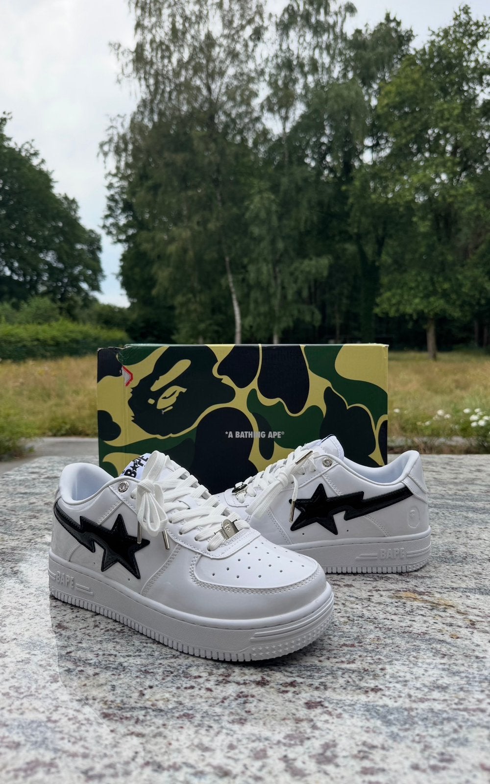 A Bathing Ape (Bape) STA OS “Glossy” MEN, Vêtements | Hommes, Chaussures, Neuf, Enlèvement ou Envoi, Blanc, Baskets