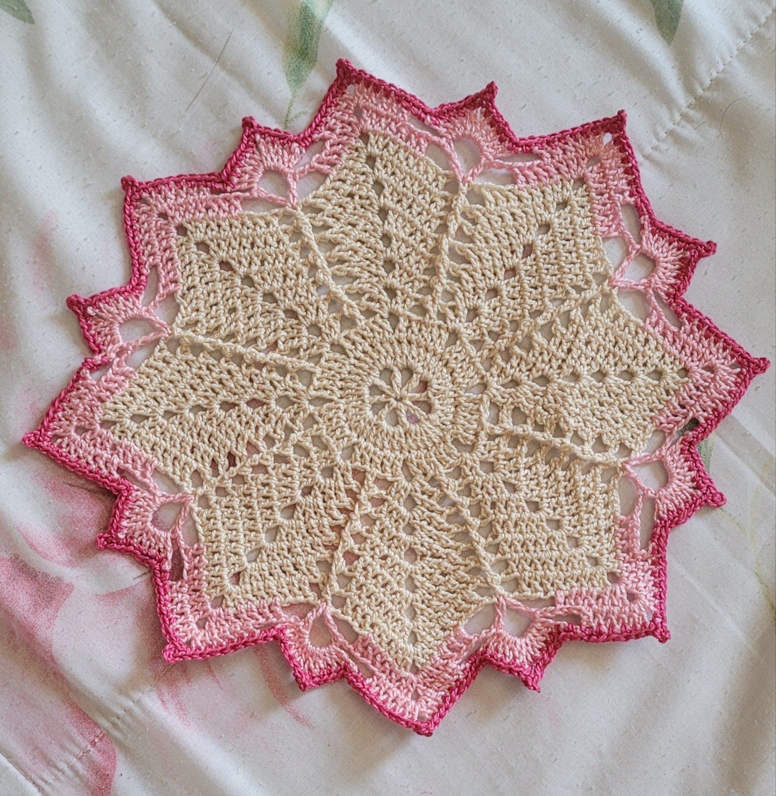 Magnifique napperon fait main au crochet - Coton - Beige & D, Neuf, Autres types, Multicolore, Au crochet