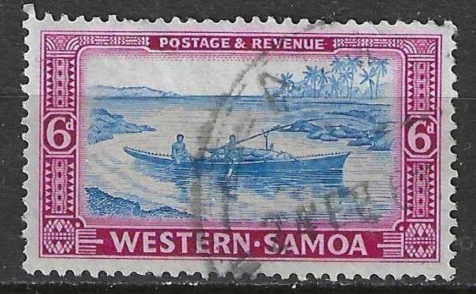 Samoa 1952 - Yvert 154 - Pêche au thon - 6 p. (ST), Envoi, Affranchi