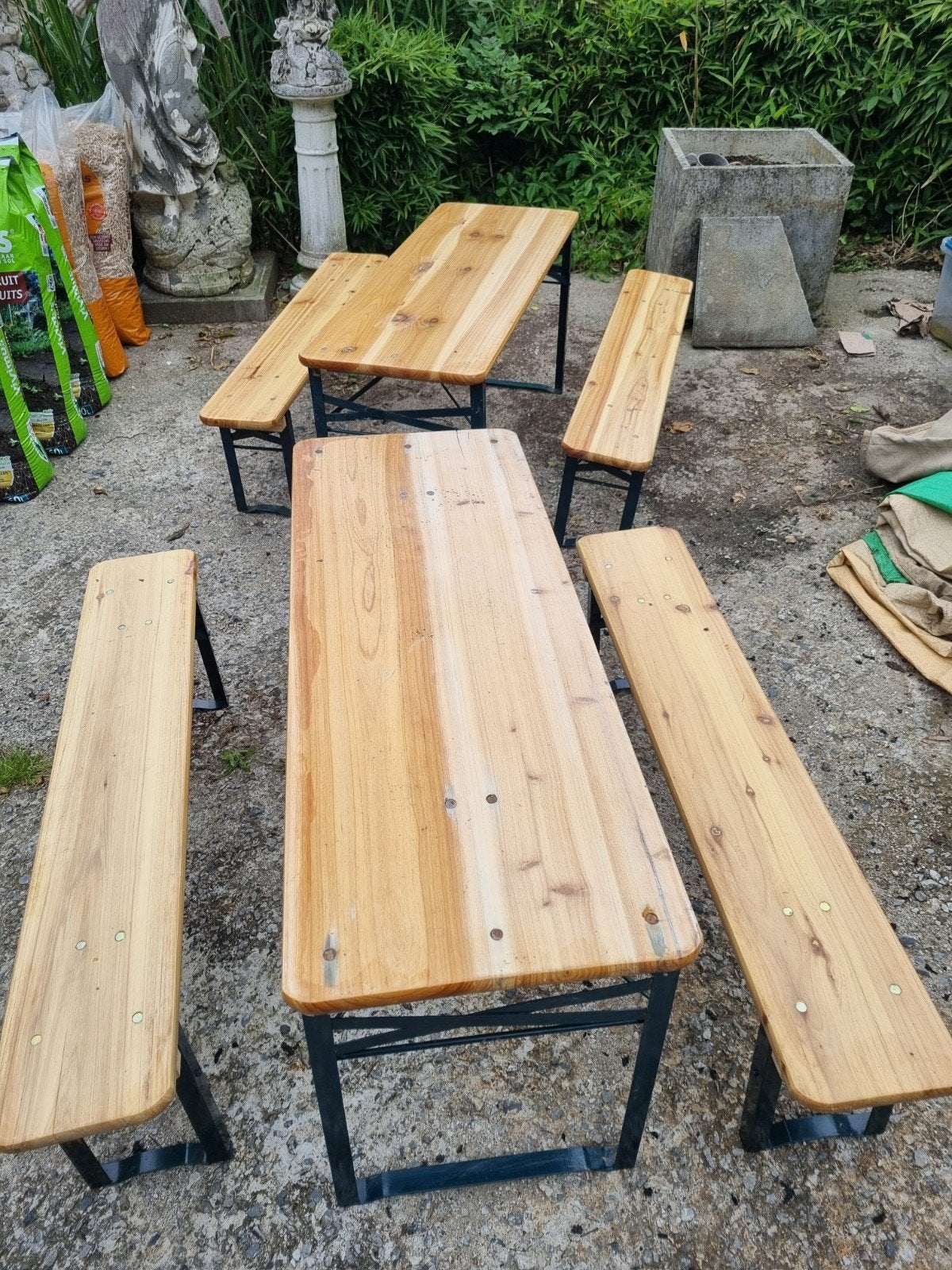 2 tables+ 4 bancs - pique-nique enfants  long- 1 mètre 8 cm, Enlèvement