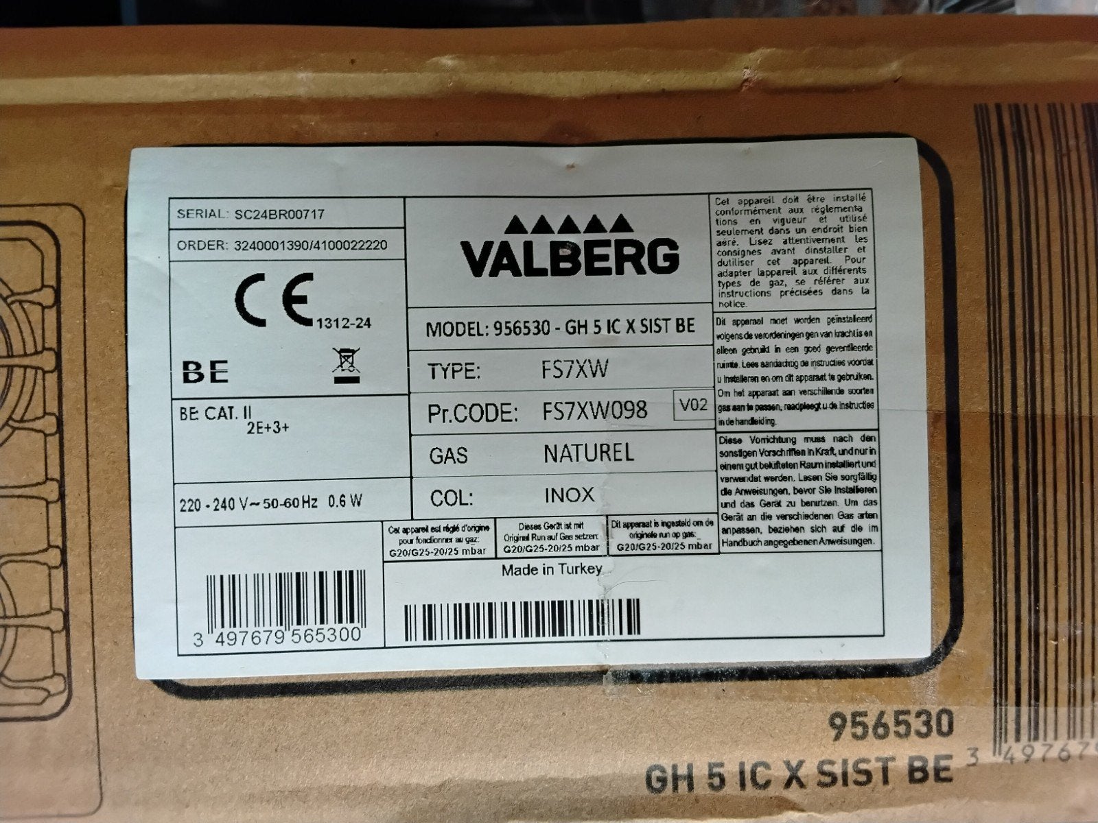 nieuwe inbouw gasfornuis nieuwe, Ophalen, Nieuw