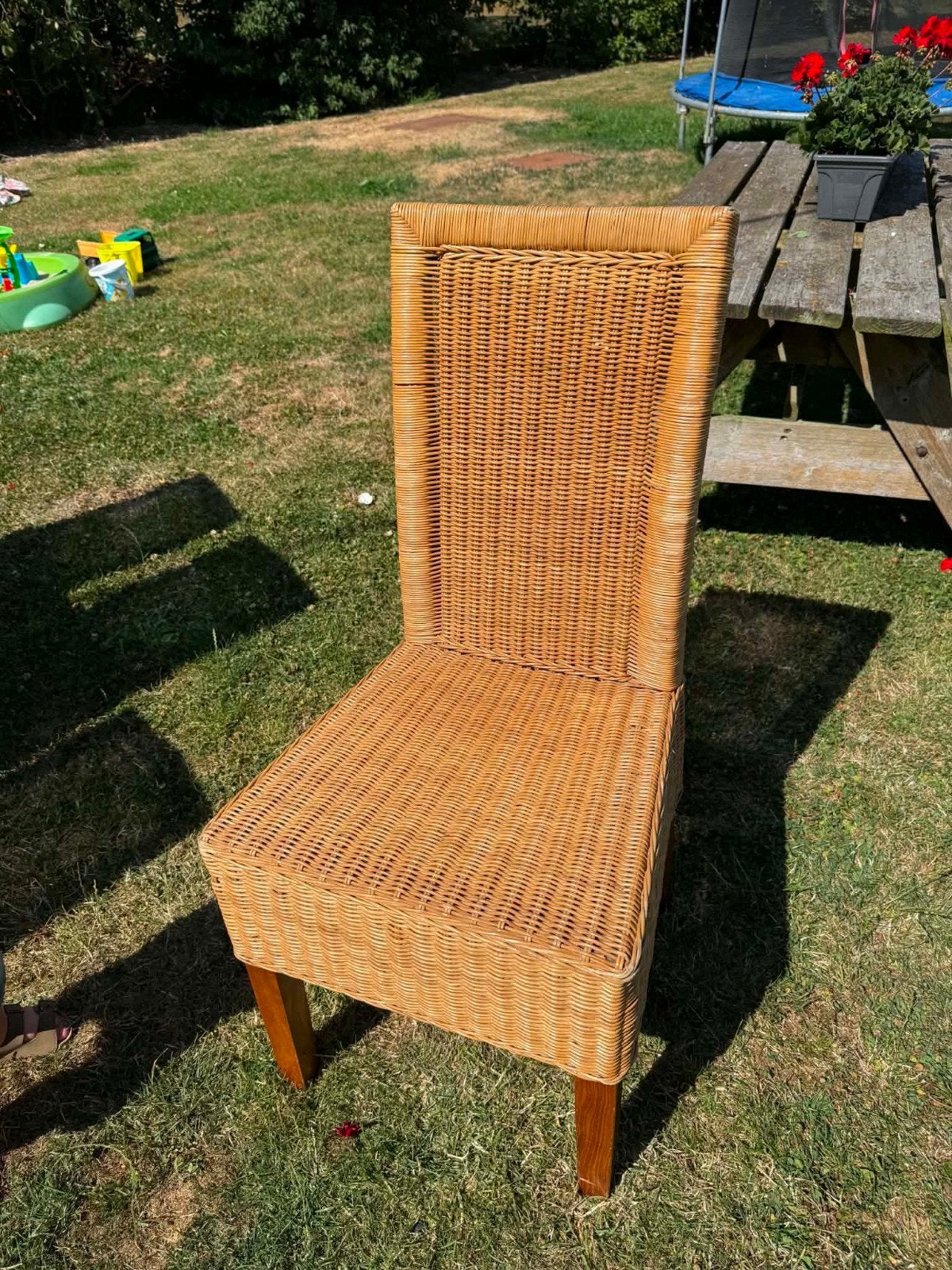 6 rieten eetkamer stoelen, Huis en Inrichting, Stoelen, Ophalen, Gebruikt, Riet of Rotan, Eetkamerstoelen