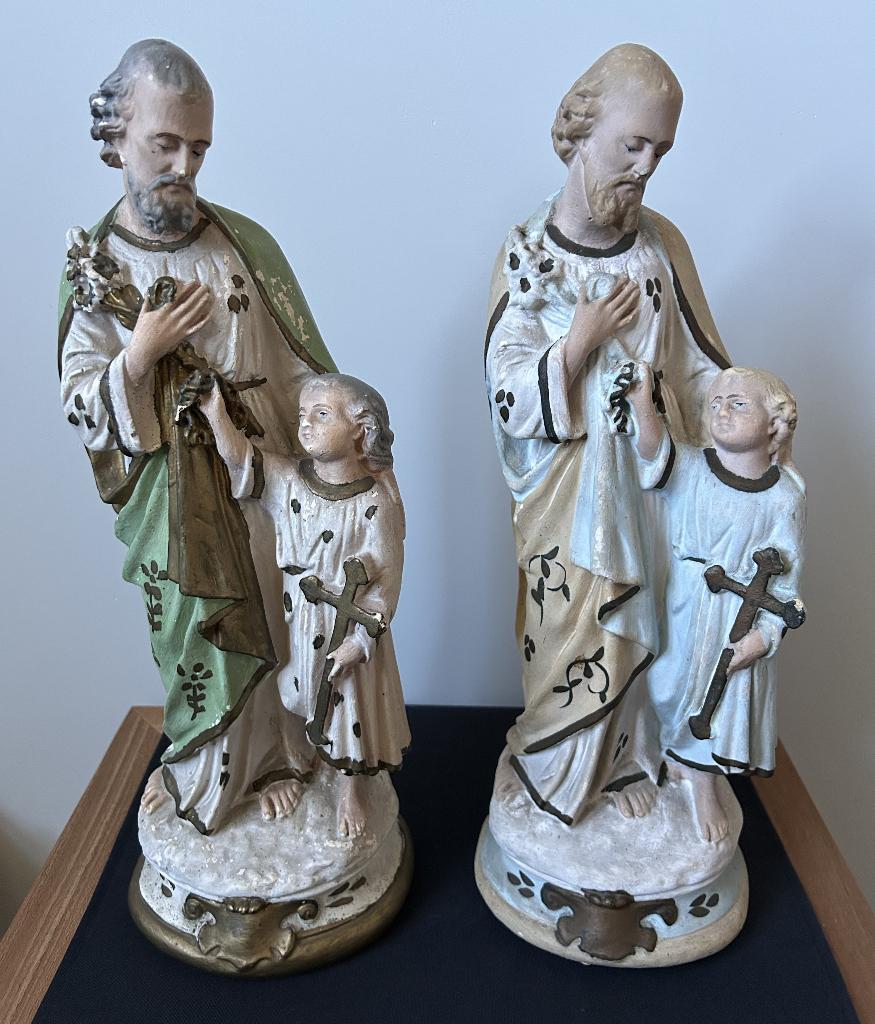 Belles statues : Joseph avec Jésus - Plâtre 45cm, Enlèvement ou Envoi