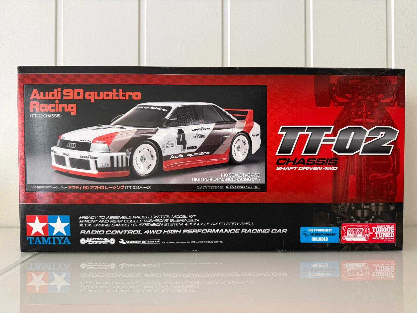 Tamiya 58744 Audi 90 quattro Racing (TT-02) Rc 1:10, 1/10, Hobby en Vrije tijd, Elektro, Nieuw, Ophalen of Verzenden, Schaal 1:10