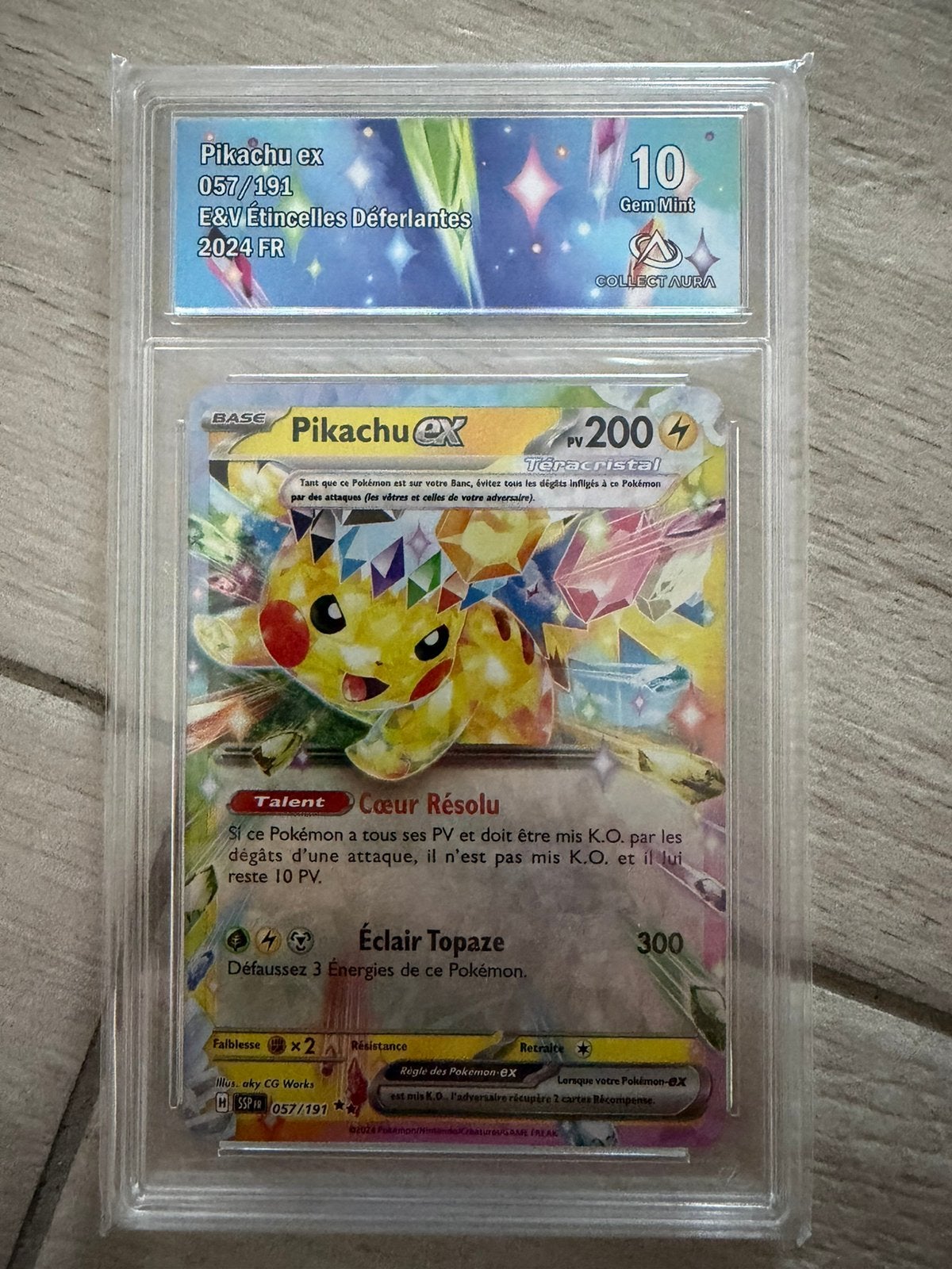 Carte pokemon pikachu note de 10 collect aura, Enlèvement ou Envoi, Comme neuf