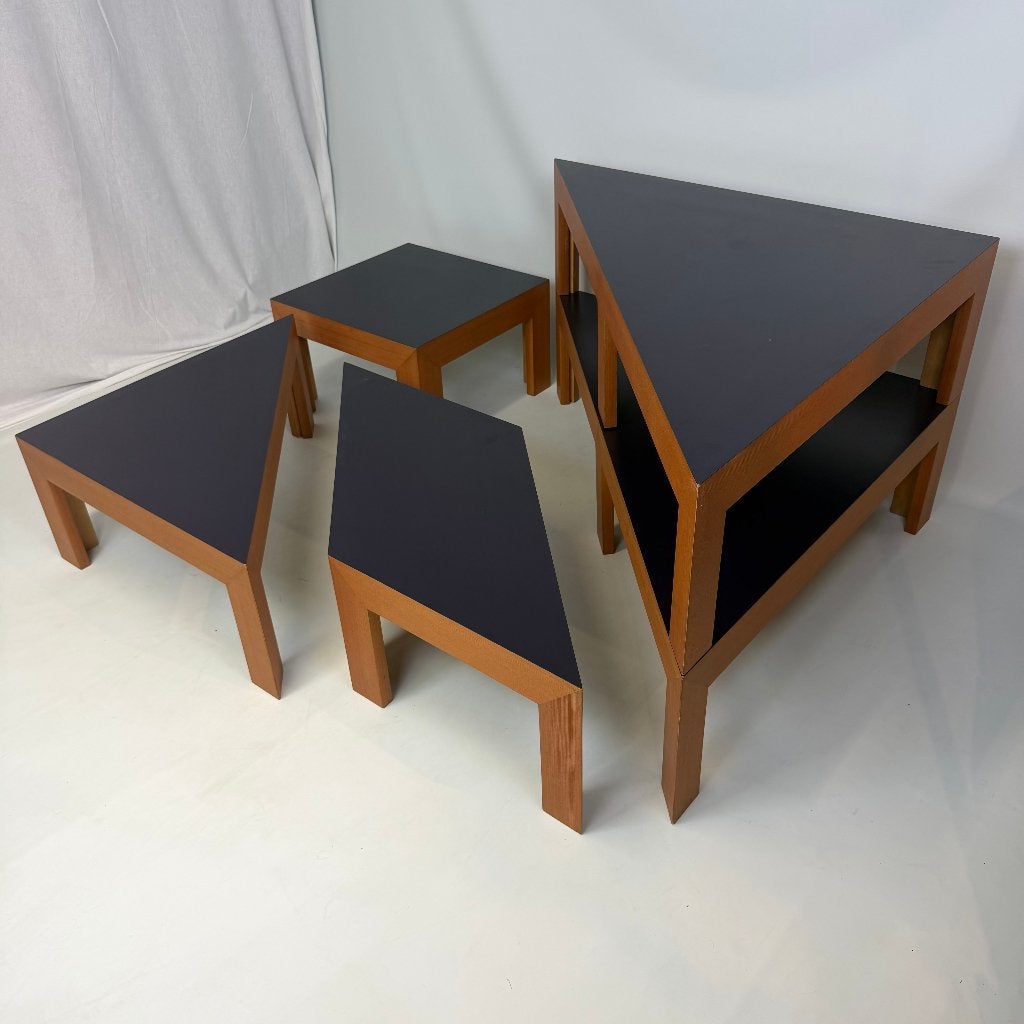 Tables basses modulaires modernes avec plateau en formica, Enlèvement ou Envoi, Utilisé, 75 cm ou plus, Bois
