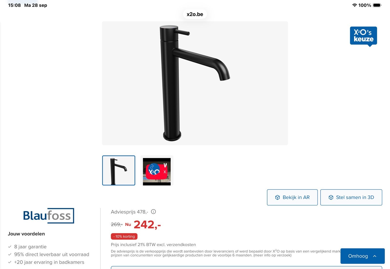 Waskom + kraan, Bricolage & Construction, Enlèvement, Comme neuf, Robinet